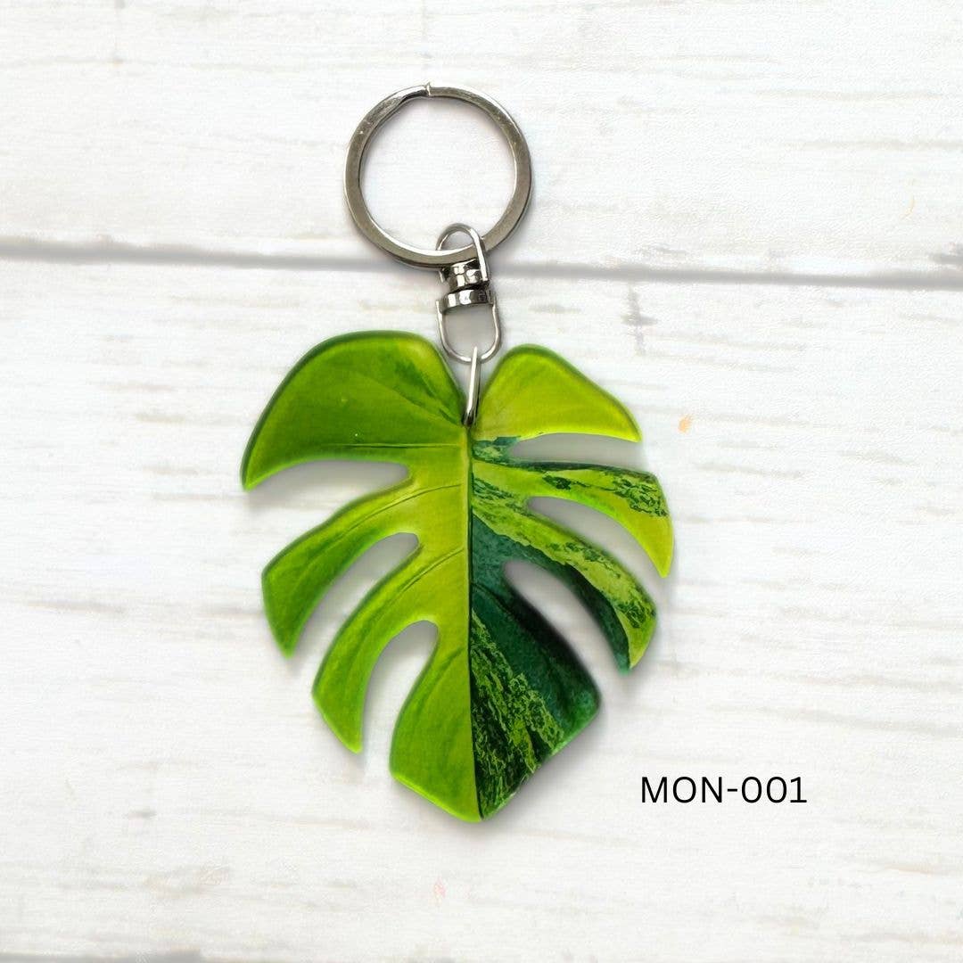 Monstera Leaf Keychain Multiple Options