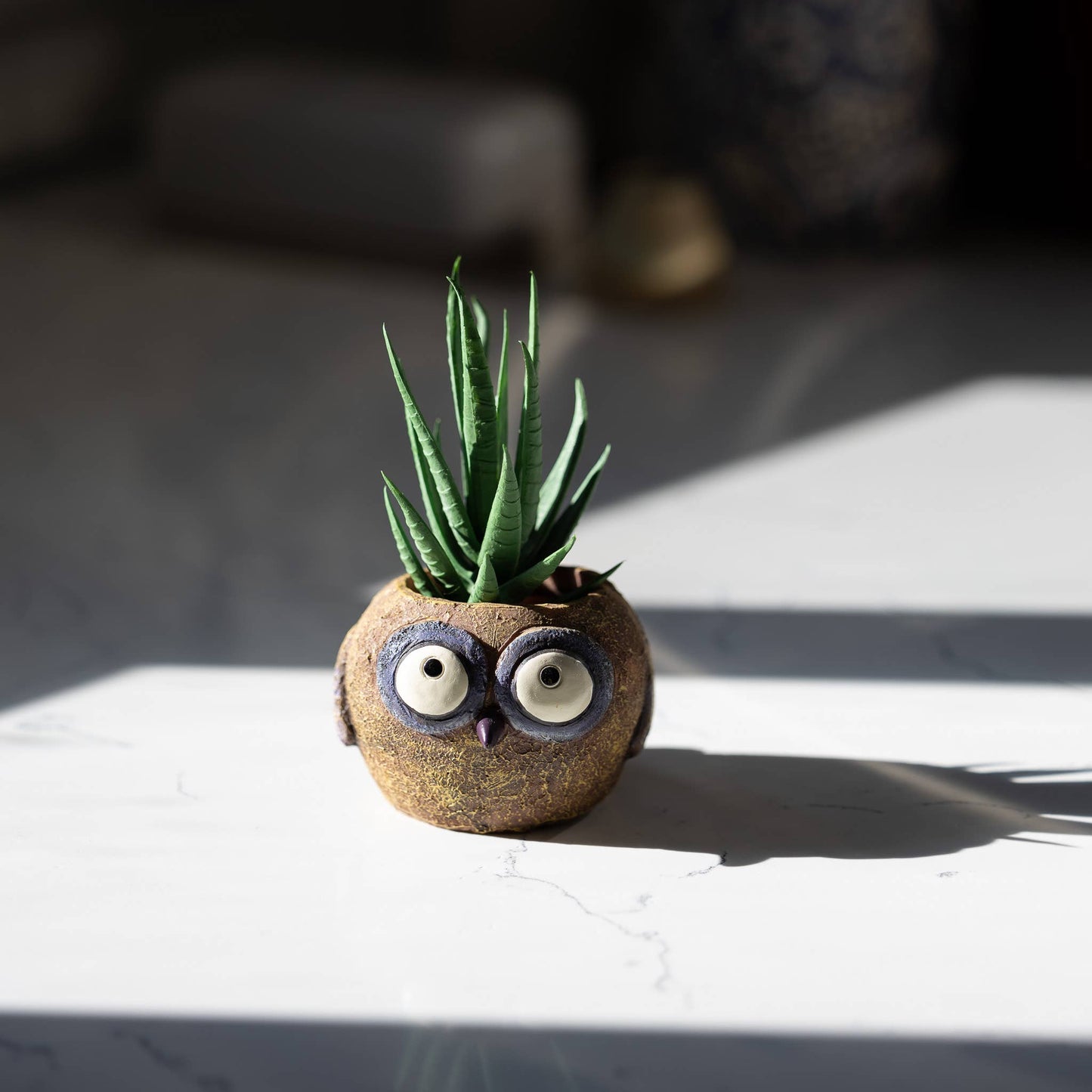 Olive the Baby Yellow Owl - Mini Blobhouse Planter