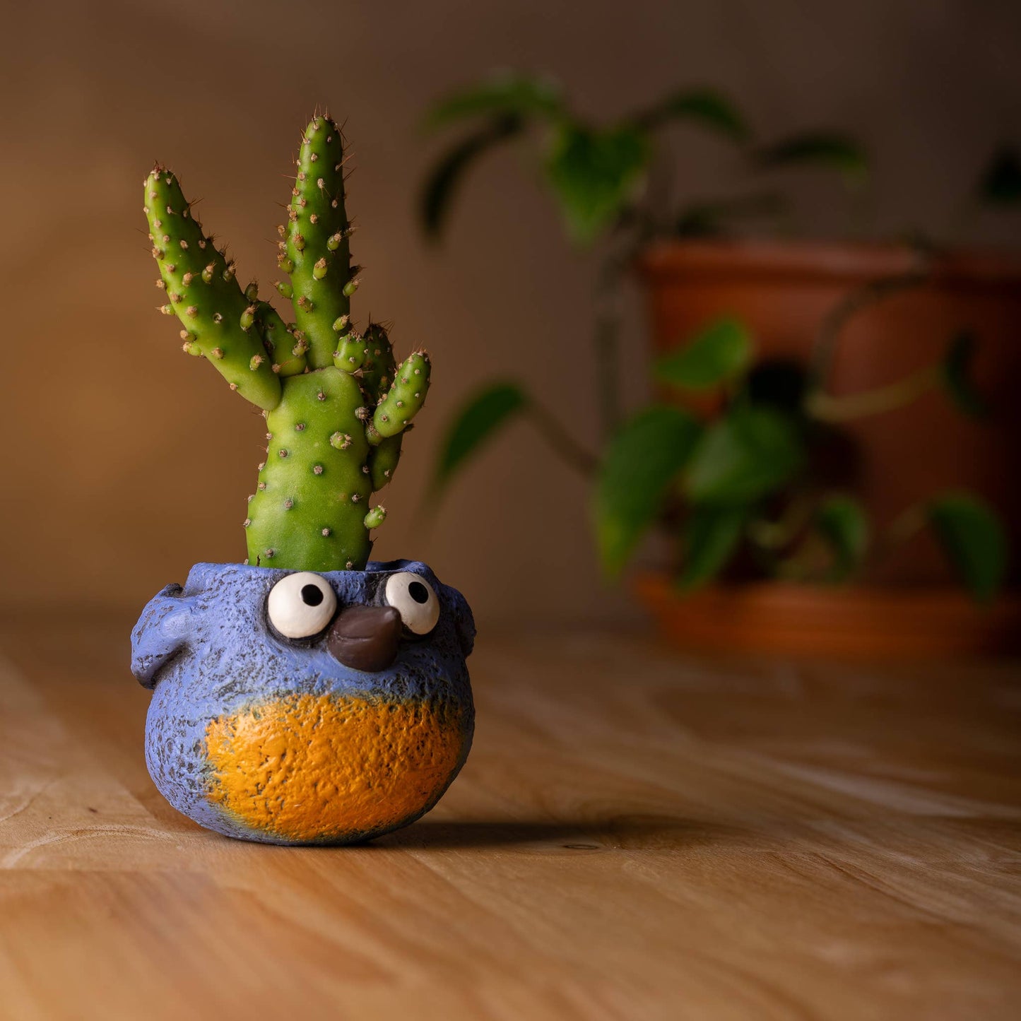 Winkle the Baby Blue Bird - Mini Blobhouse Planter