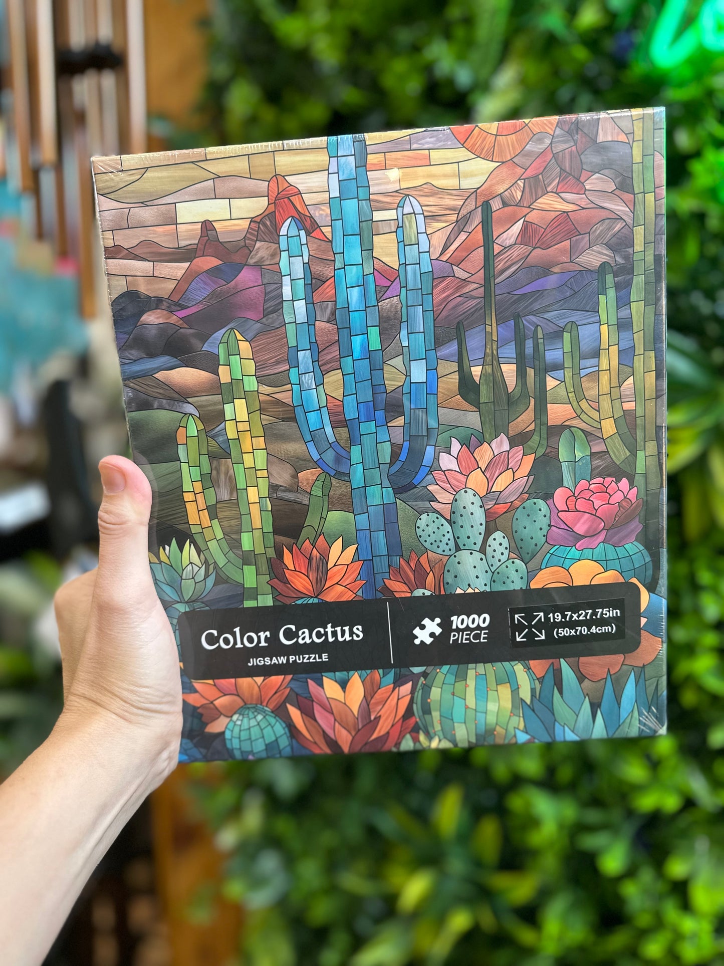 Colorful Cactus Mosaic Puzzle 1000 Pieces