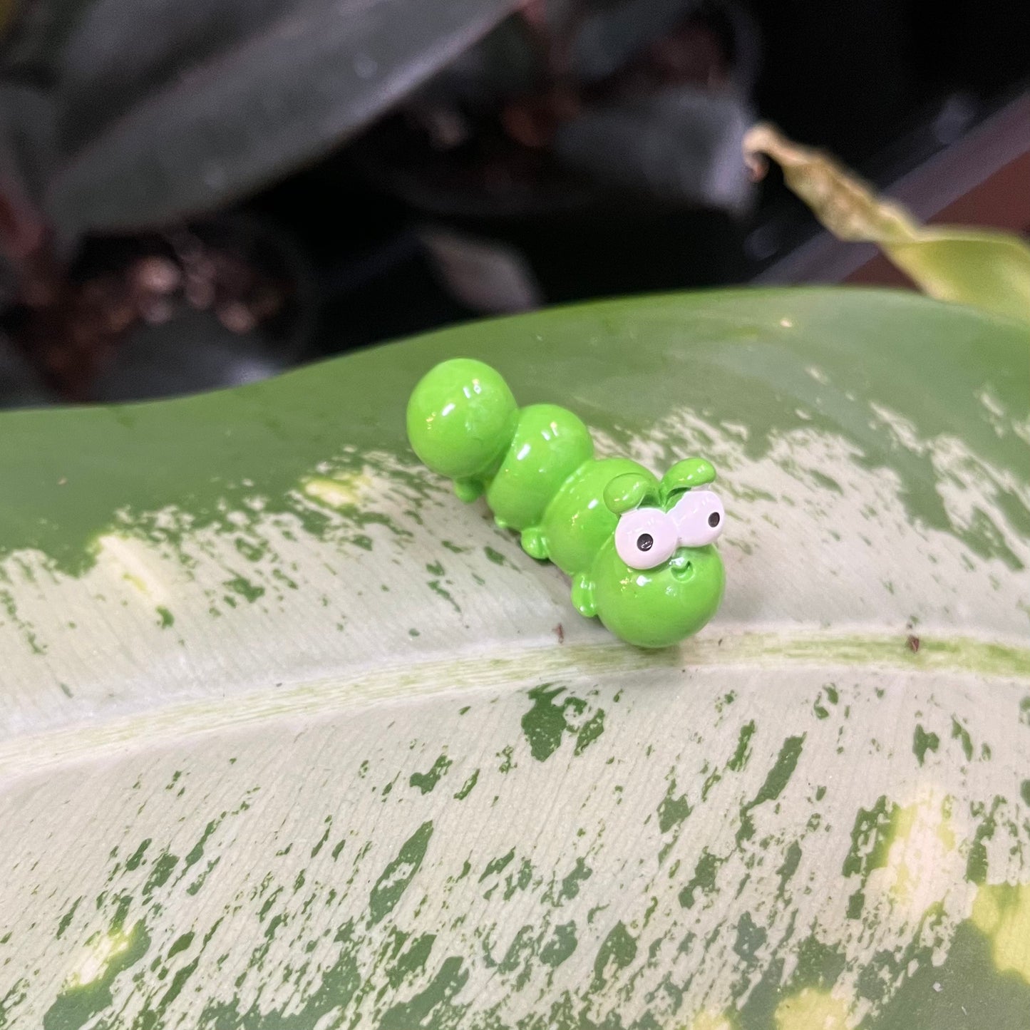 Green Grubby Caterpillar Plant Magnet