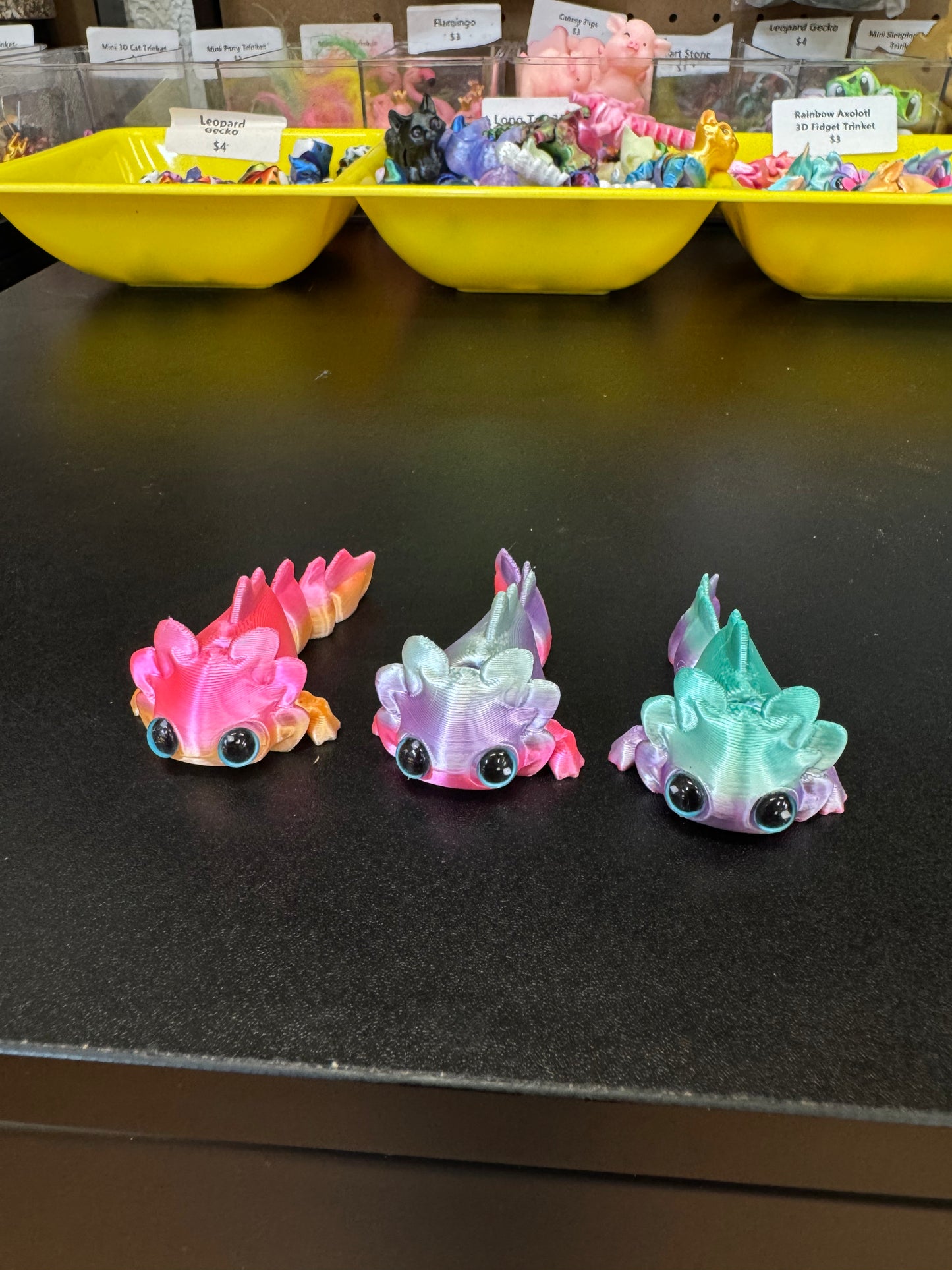 Rainbow Axolotl 3D Fidget Trinket