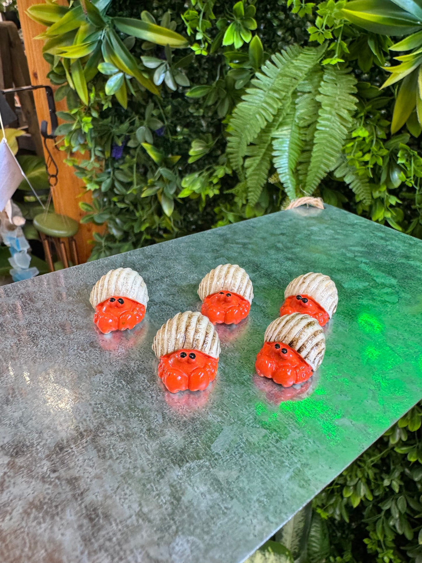 Orange Hermit Crab With Shell Trinket