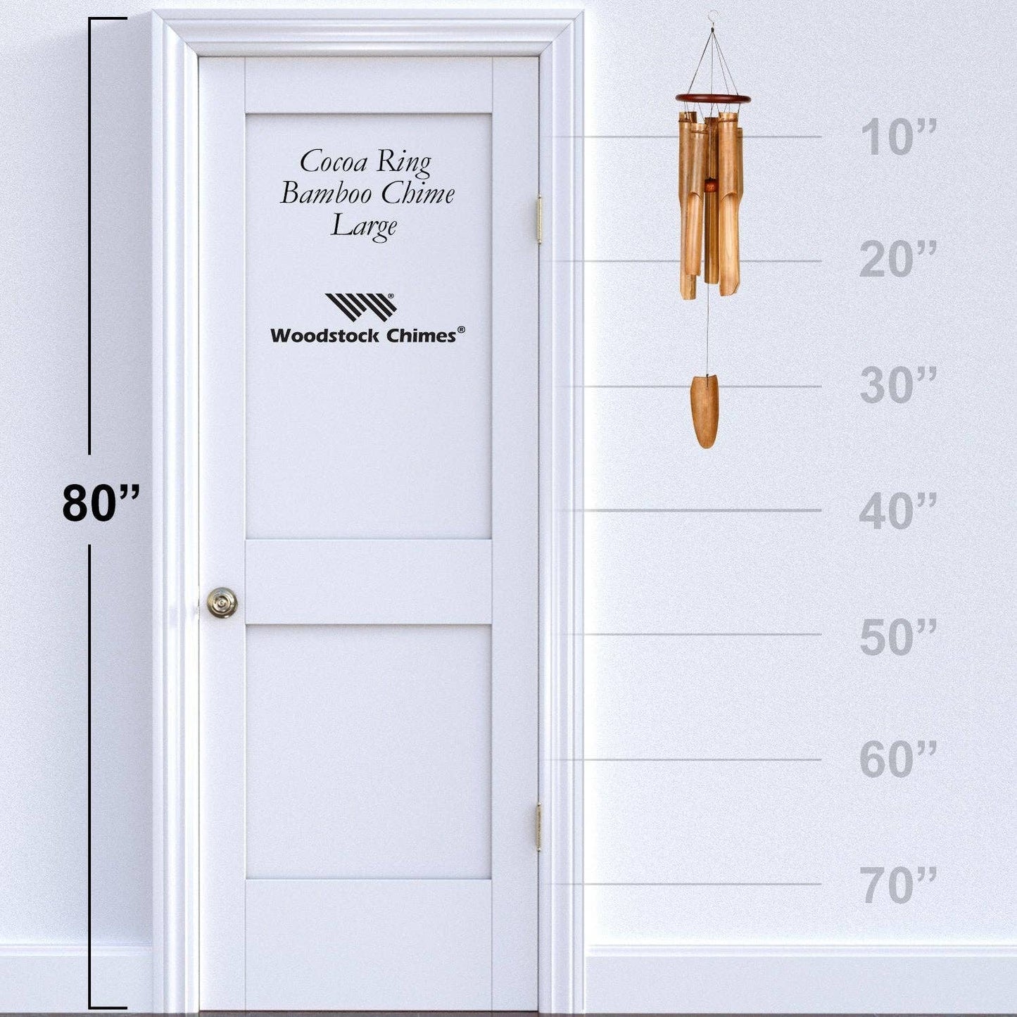 Ring Bamboo Chime - Large, Cocoa - 34"