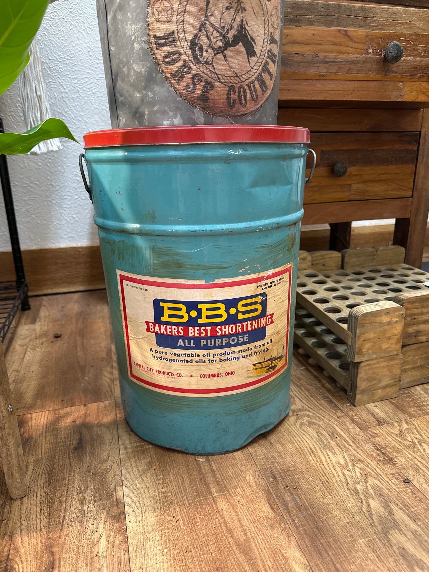 BBS Bakers Best Shortening 12” opening metal bucket pot
