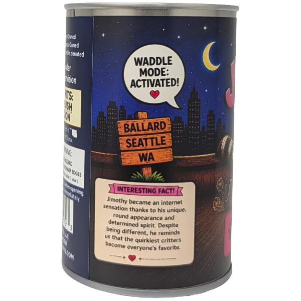 Jimothy, the Famous Seattle Raccoon Canned Stuffy