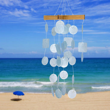Mini Capiz Chime - Light Blue