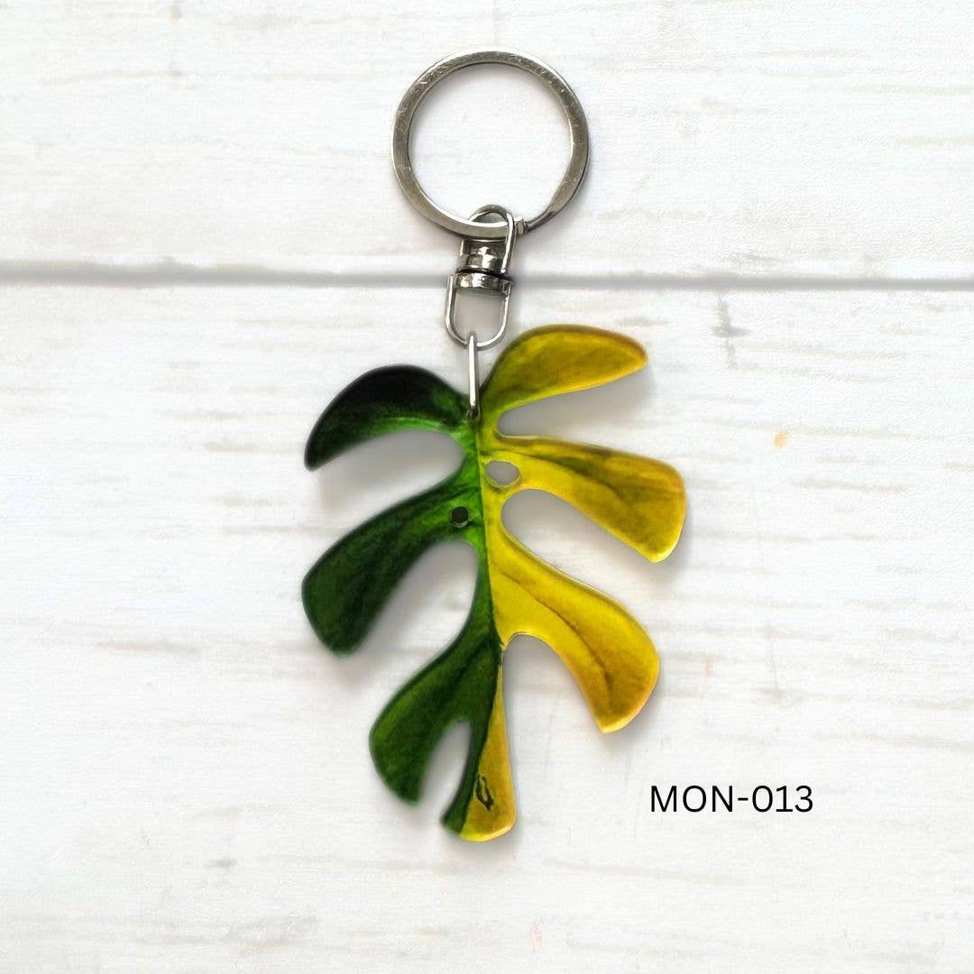 Monstera Leaf Keychain Multiple Options