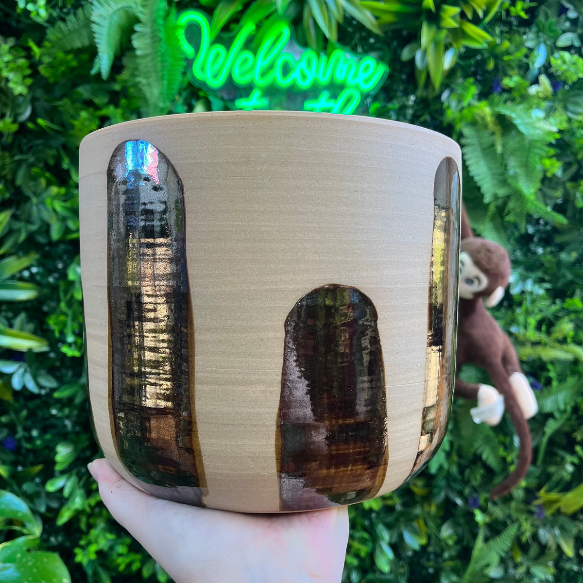 Bronze Brushstroke Pot