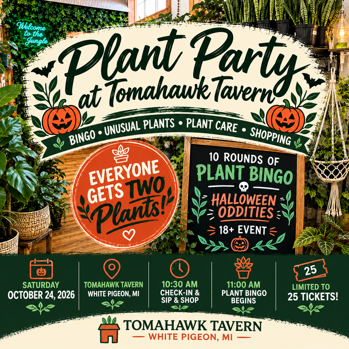 10.24.26 🎃🌿 PLANT PARTY - Dirty Edition at Tomahawk Tavern