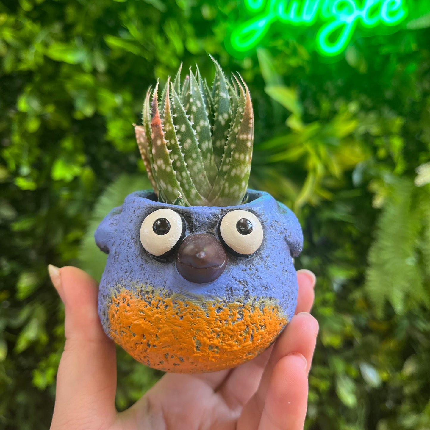 Winkle the Baby Blue Bird - Mini Blobhouse Planter