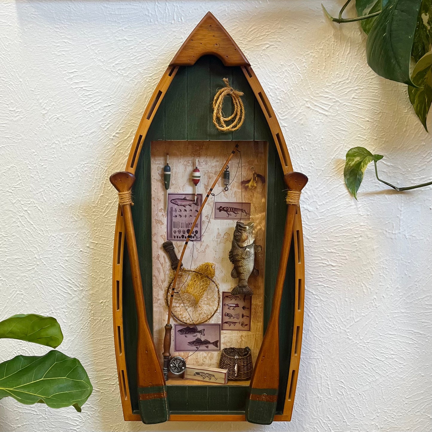 Rowboat Fishing Gear Shadow Box - Wall Art
