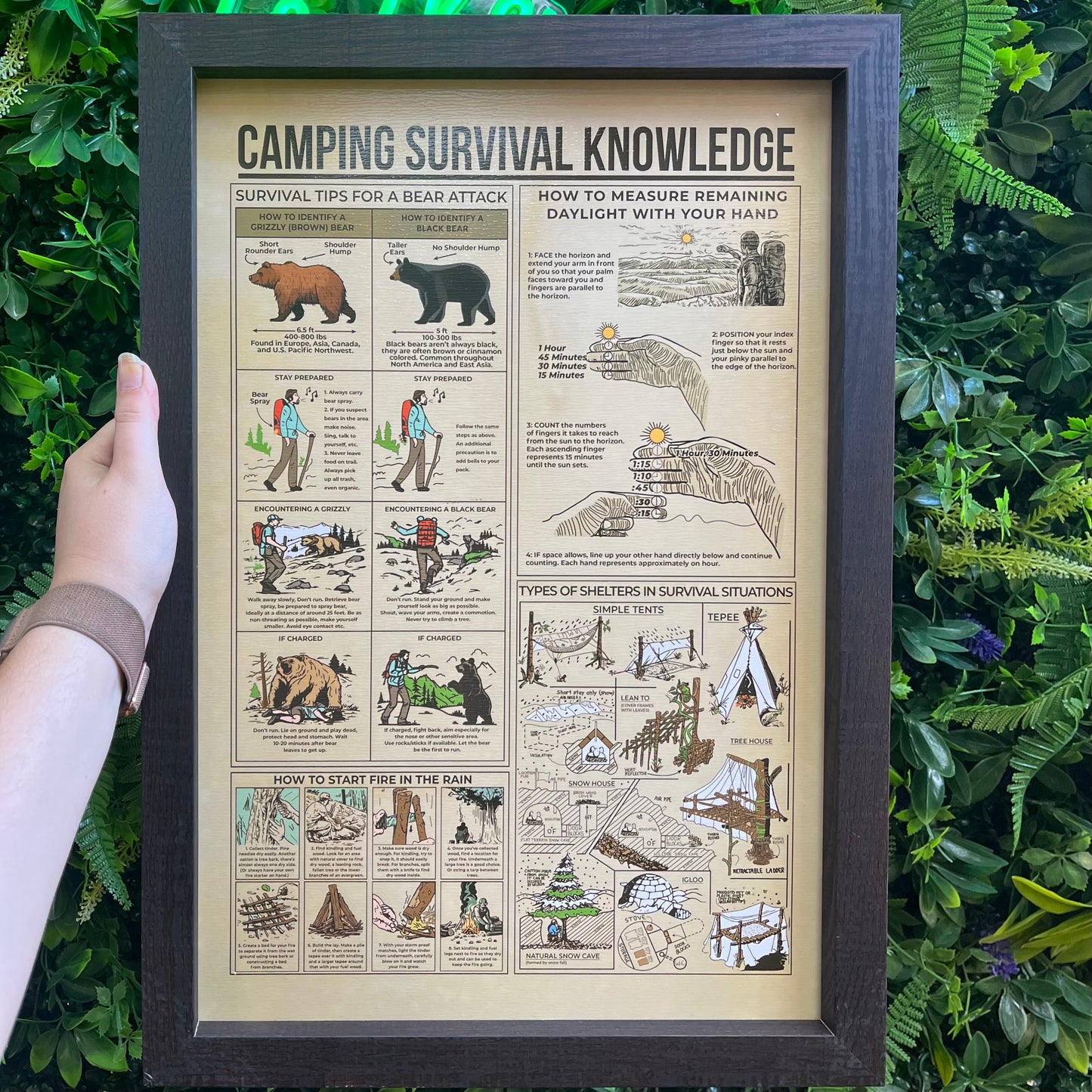 Camping Survival Tips Wall Art