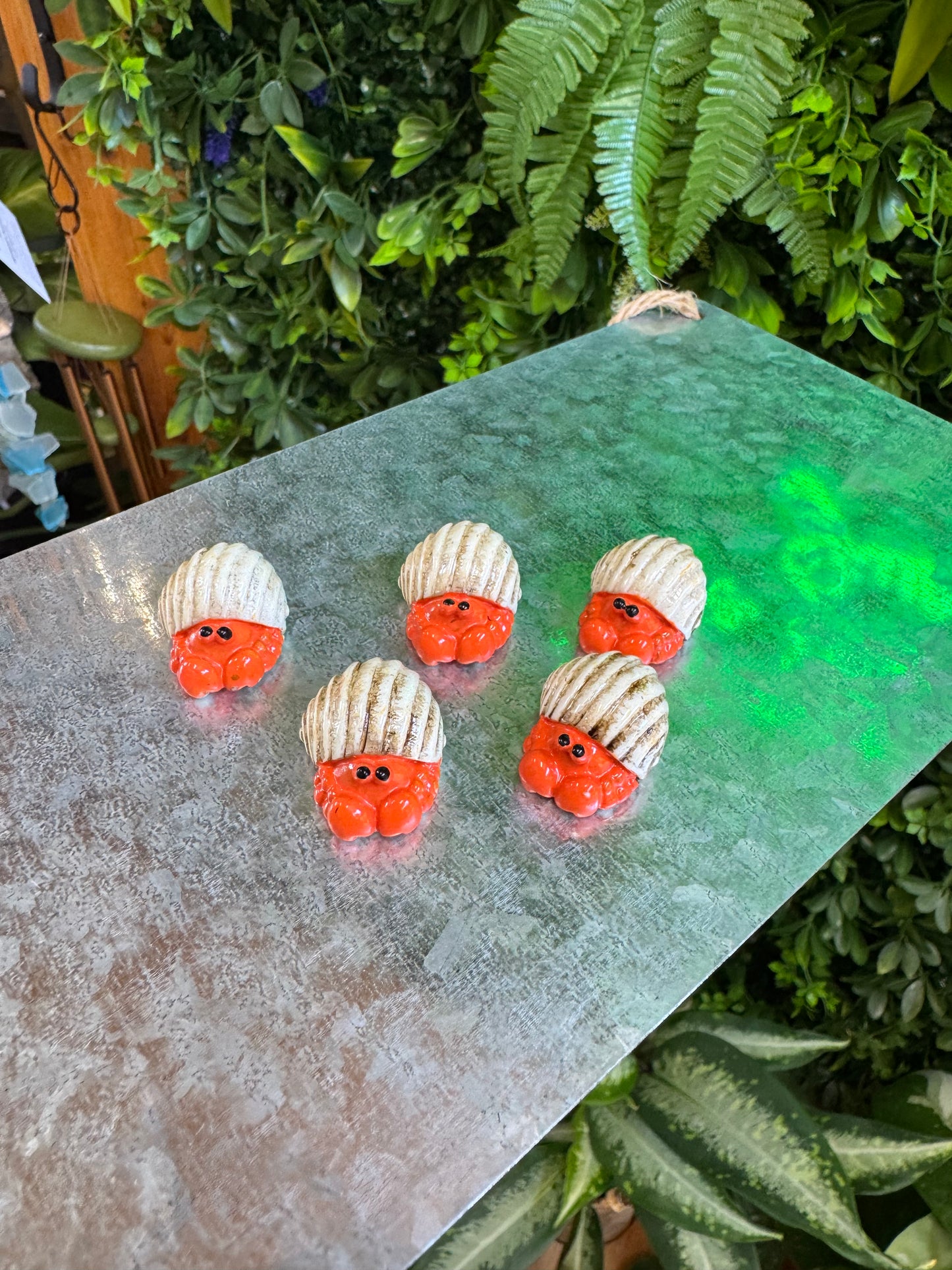 Orange Hermit Crab With Shell Trinket
