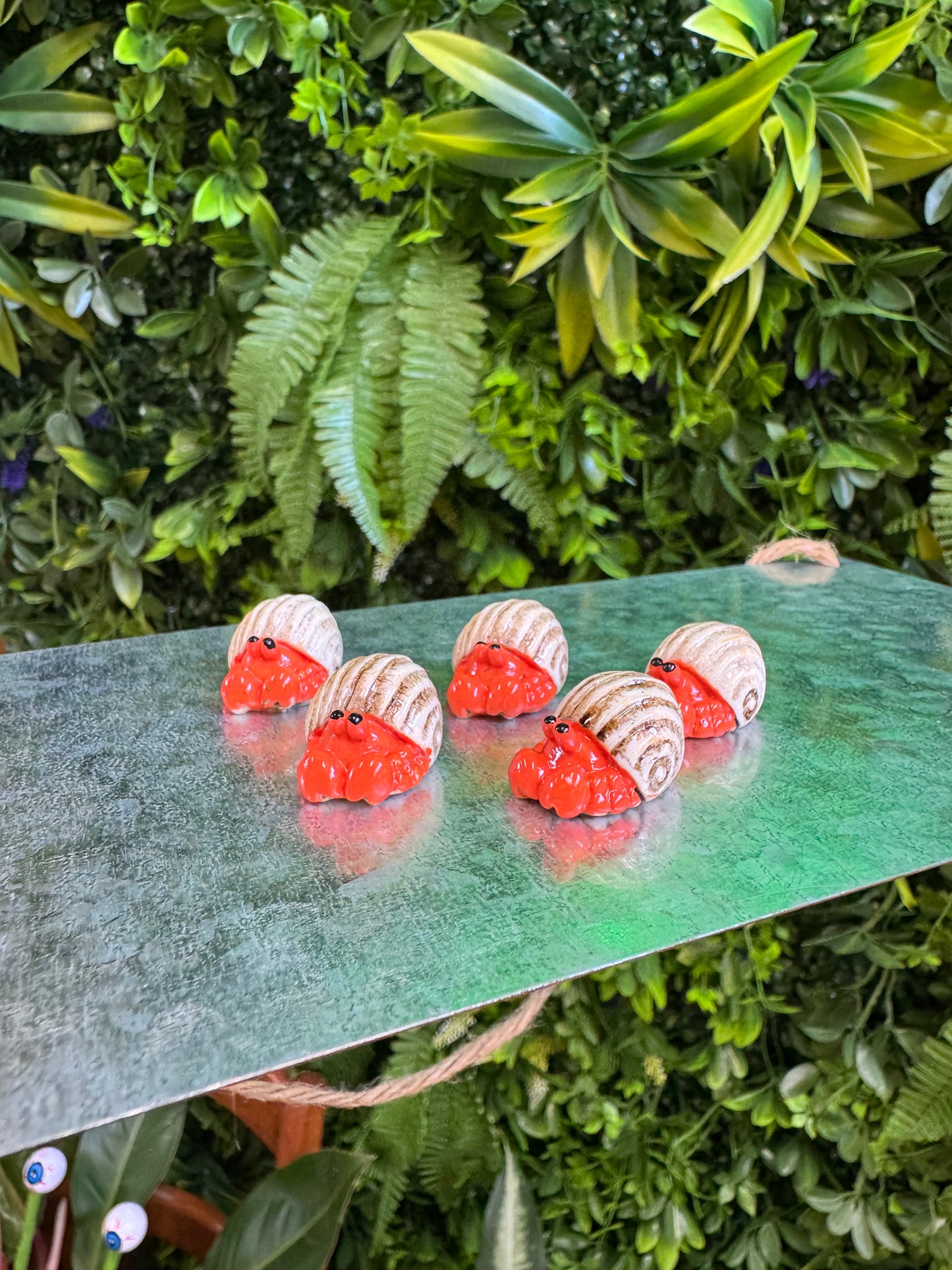 Orange Hermit Crab With Shell Trinket