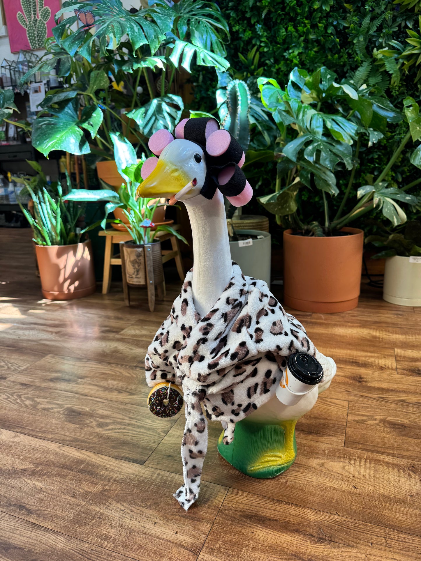 Leopard Bathrobe Porch Goose Outfit