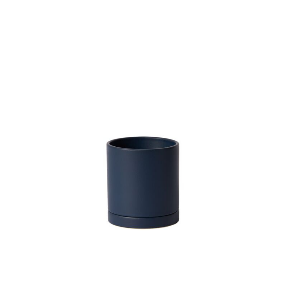 Romey Pot with Saucer - Dark Blue