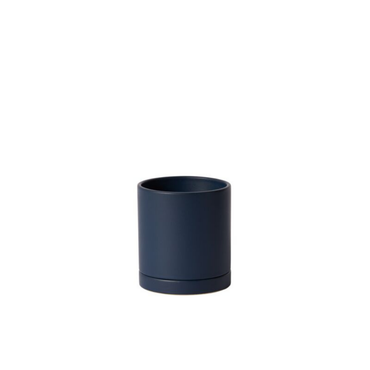 Romey Pot with Saucer - Dark Blue