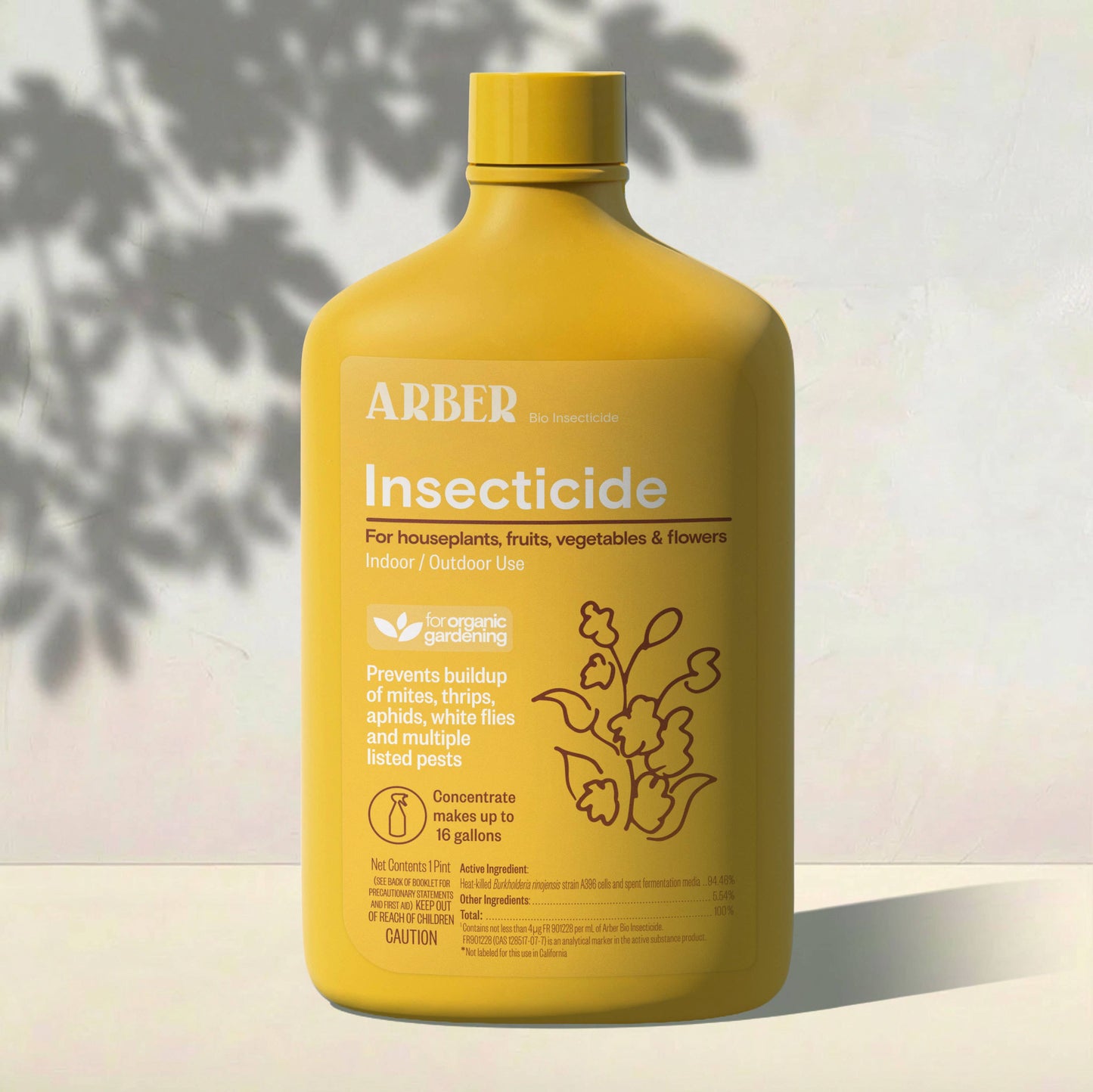 Organic Bio Insecticide for Gardens, Plants & Flowers 16oz